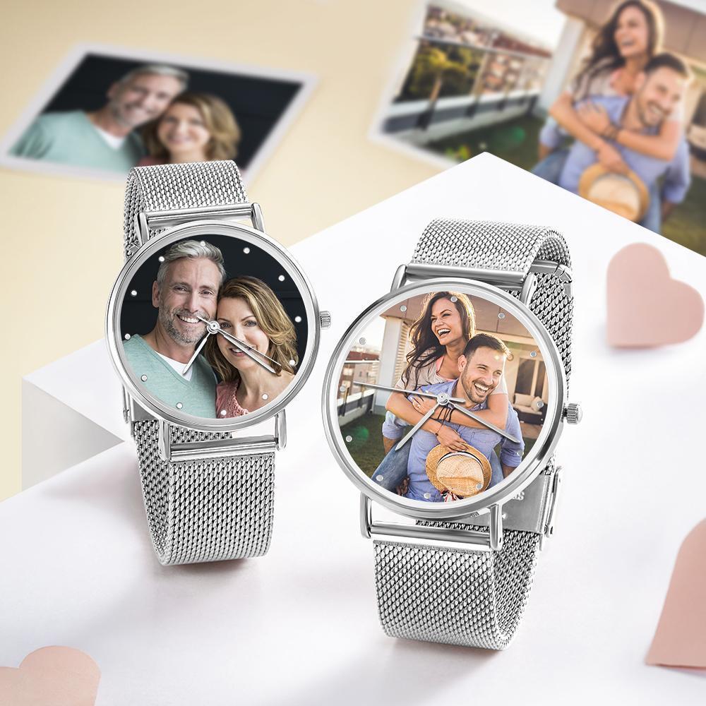 Mother's Personalized Engraved Photo Watch Alloy Bracelet Mother's Day Gift for Her Custom Photo Watch 36mm - soufeeluk