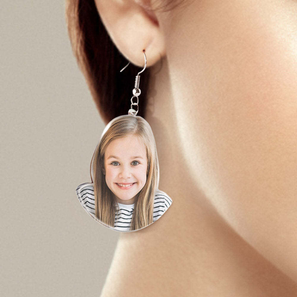 Custom Photo Earrings Acrylic Earrings Personalised Face Earrings Gift For Women - soufeeluk