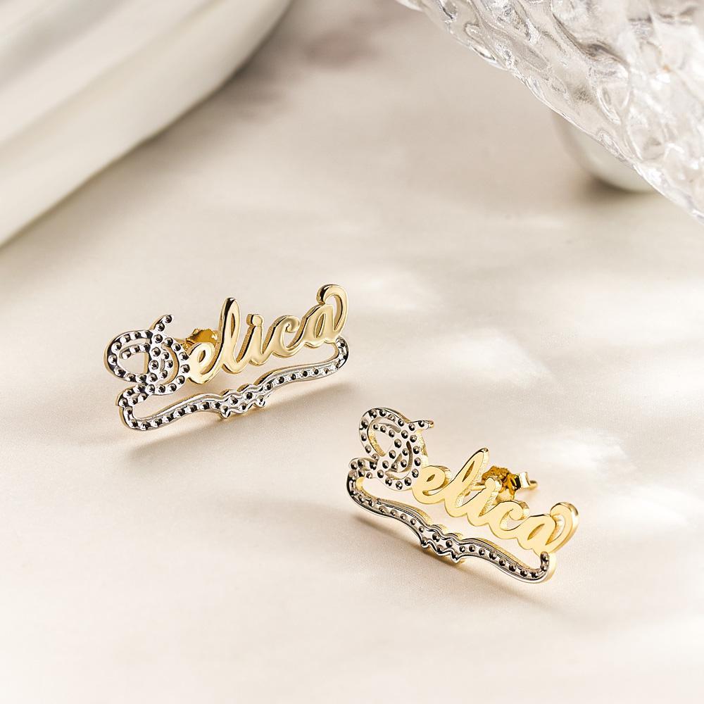 Love Yourself Personalised Name Earrings for Women Stud Earrings - soufeeluk