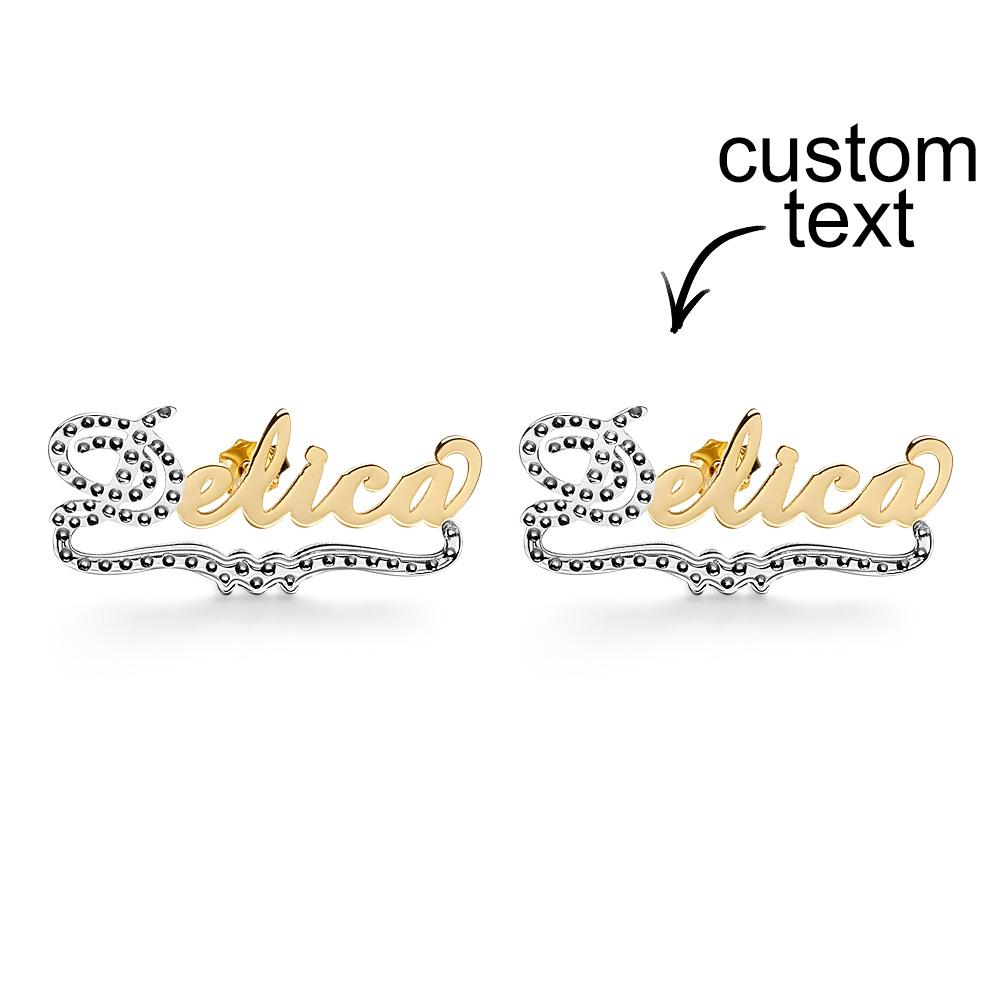 Love Yourself Personalised Name Earrings for Women Stud Earrings - soufeeluk