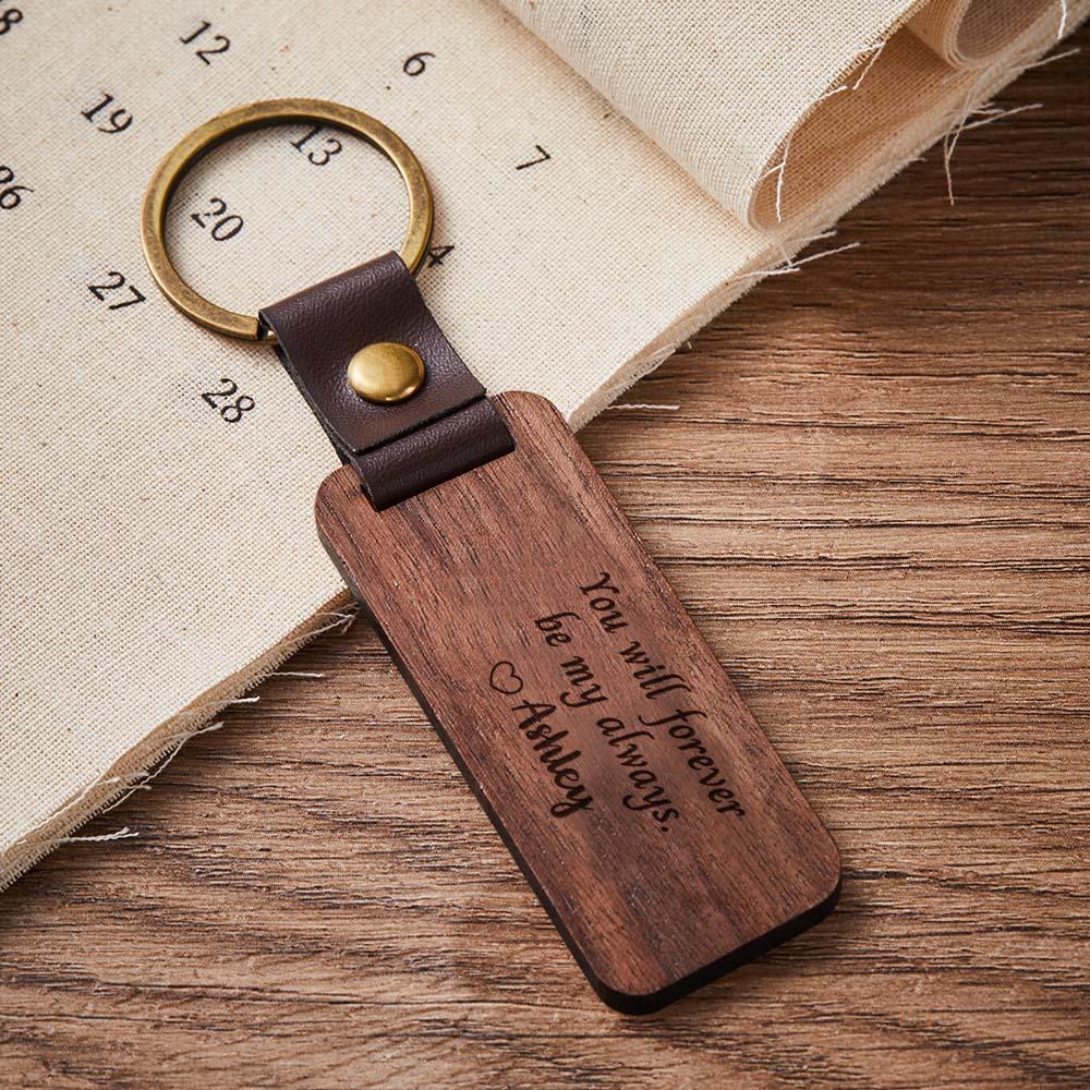 Scannable Spotify Code Wood Keychain Engraved You Will Forever Be My Always Keychain Father's Day Gifts - soufeeluk
