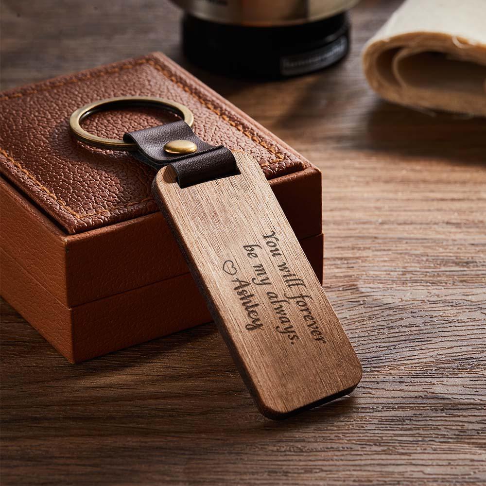 Scannable Spotify Code Wood Keychain Engraved You Will Forever Be My Always Keychain Father's Day Gifts - soufeeluk
