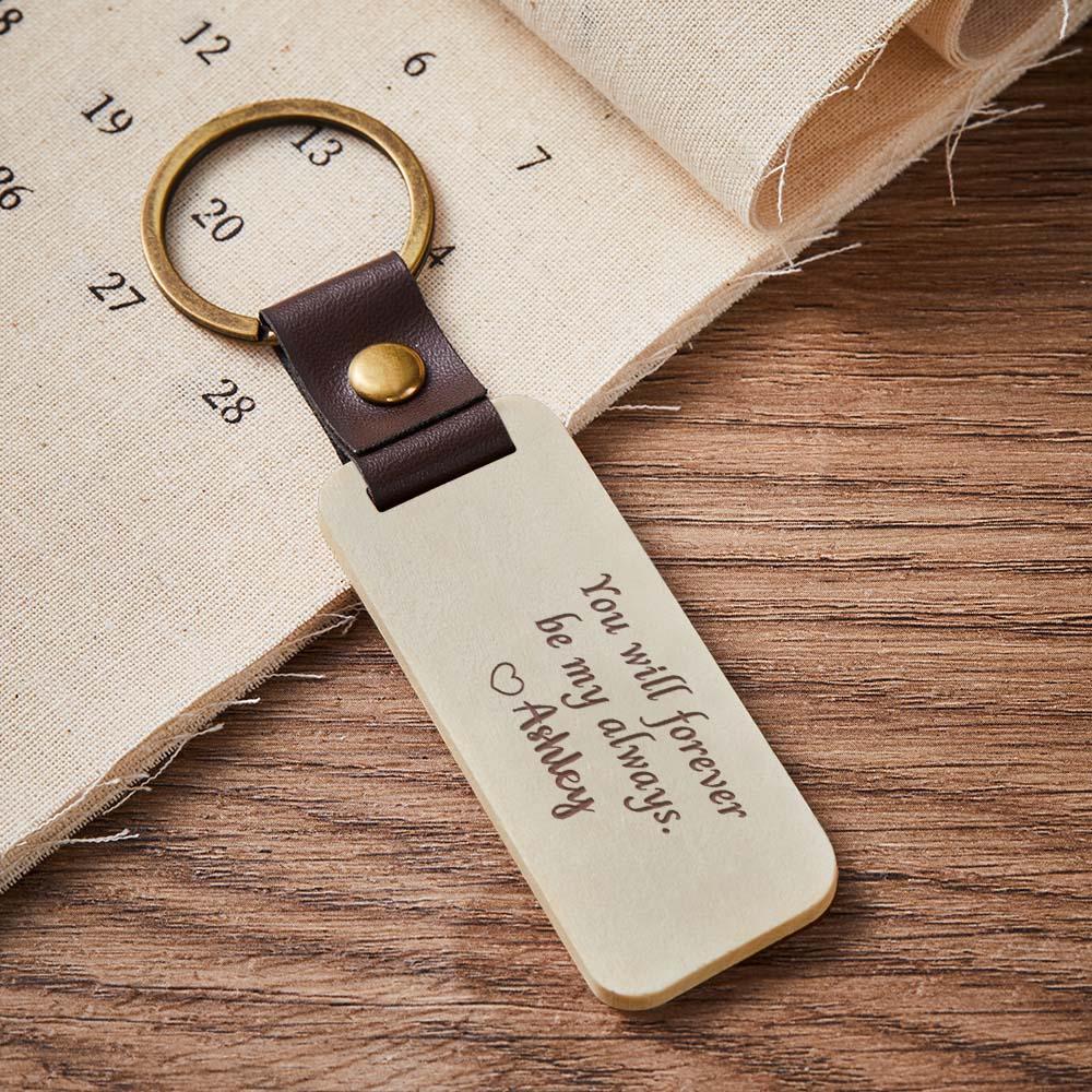 Scannable Spotify Code Wood Keychain Engraved You Will Forever Be My Always Keychain Father's Day Gifts - soufeeluk