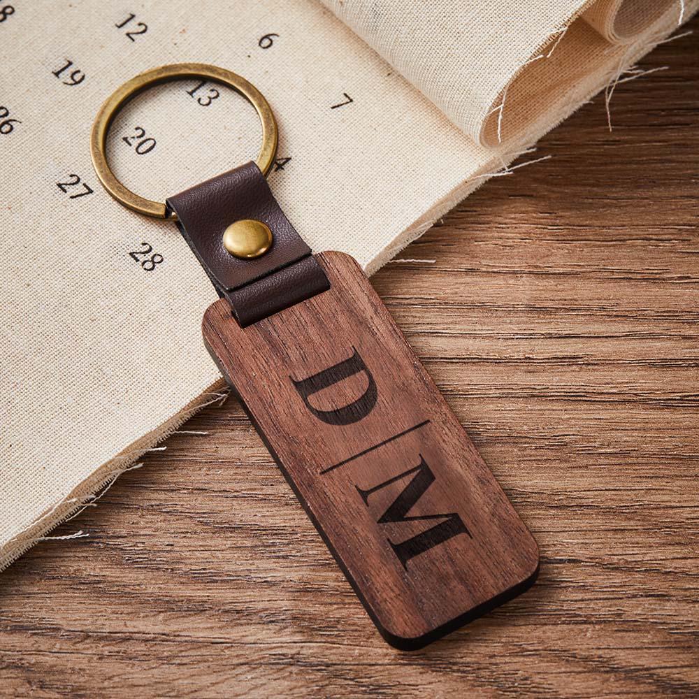 Scannable Spotify Code Wood Keychain Vintage Engraved Keychain For Him - soufeeluk