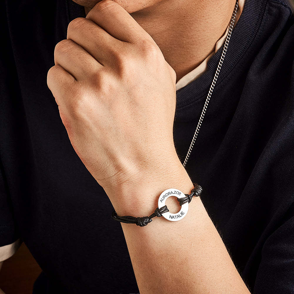 Custom Engraved Bracelet Simple Design Gifts For Dad - soufeeluk