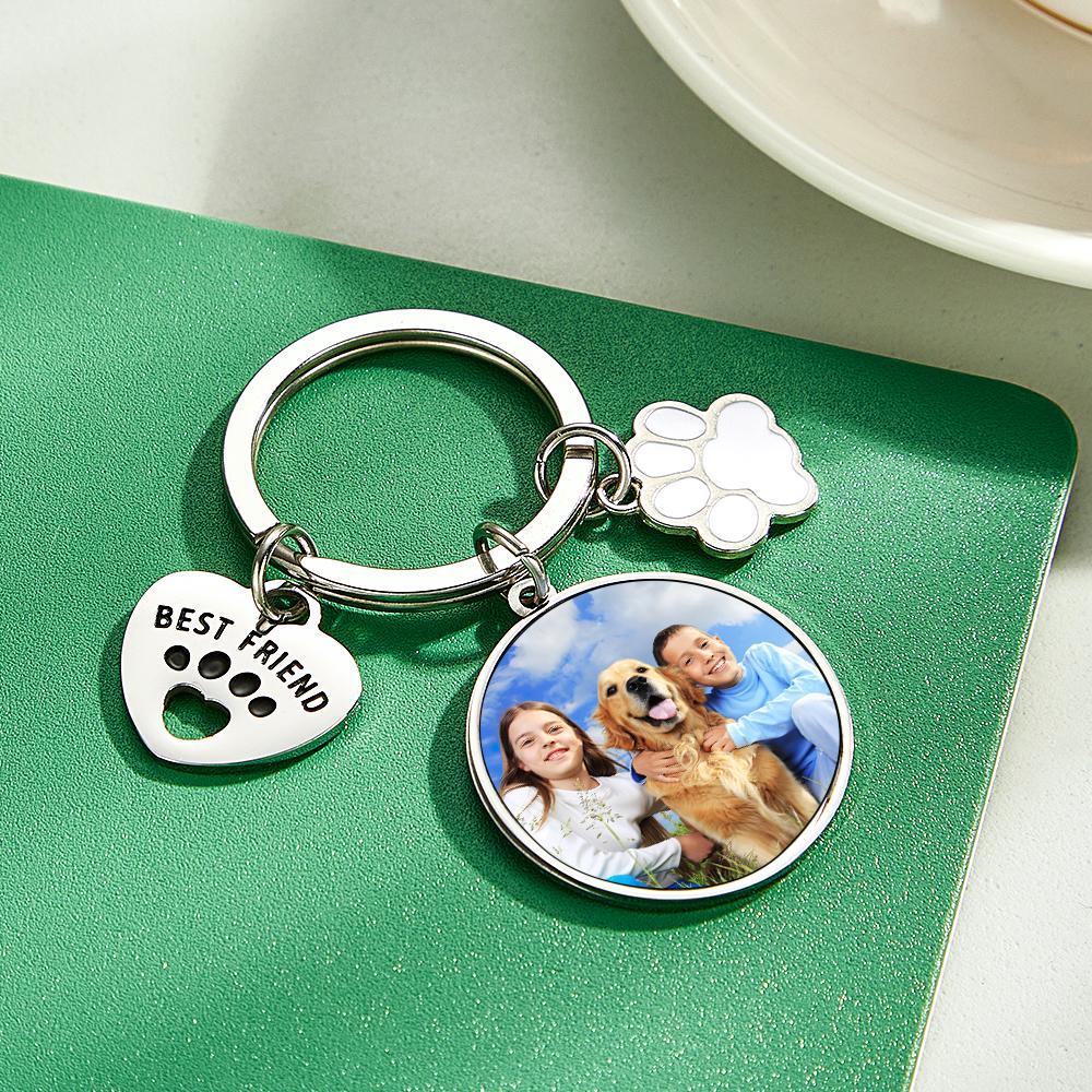 Custom Photo Keychain Best Friend Pet Dog Love Gifts - soufeeluk