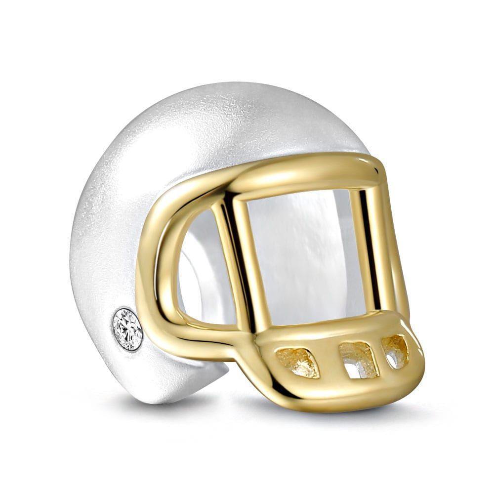 Football Cap Charm 14k Gold Plated Silver - soufeelus