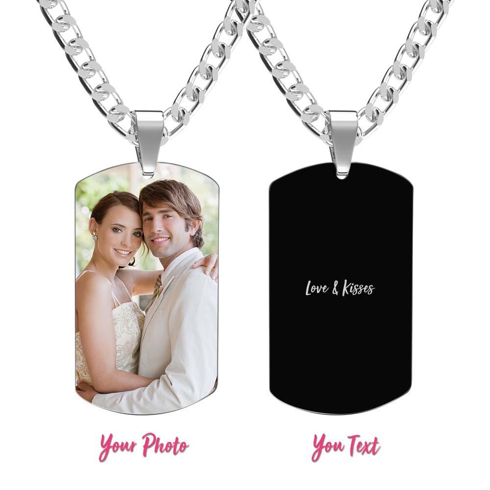 Men's Necklace Engraved Necklace Photo Necklace Optional Style Gifts for Him - soufeeluk