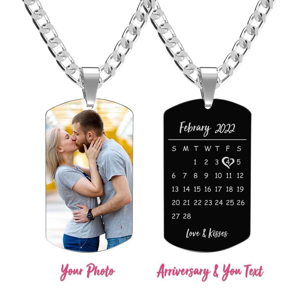 Men's Necklace Engraved Necklace Photo Necklace Optional Style Gifts for Him - soufeeluk