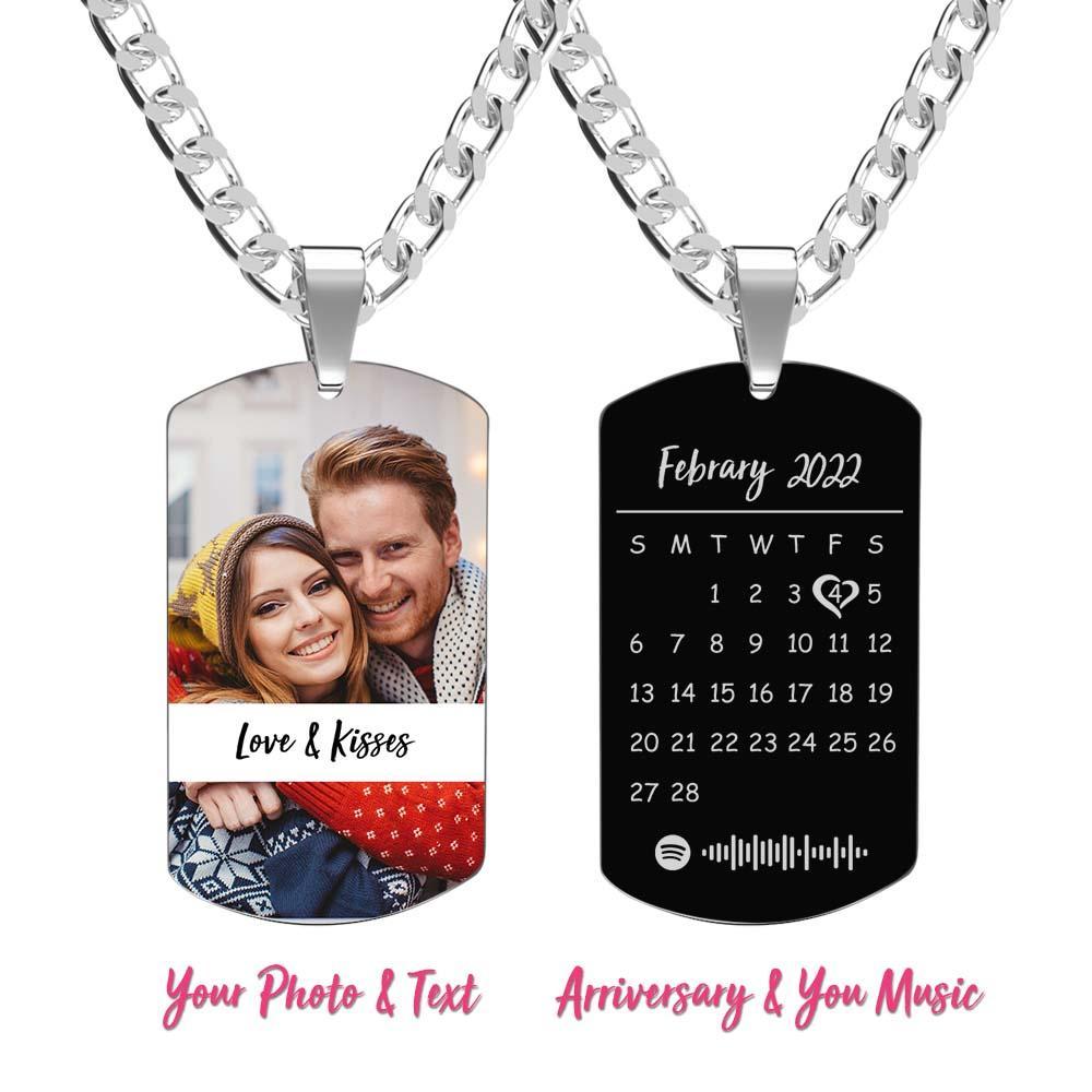 Men's Necklace Engraved Necklace Photo Necklace Optional Style Gifts for Him - soufeeluk