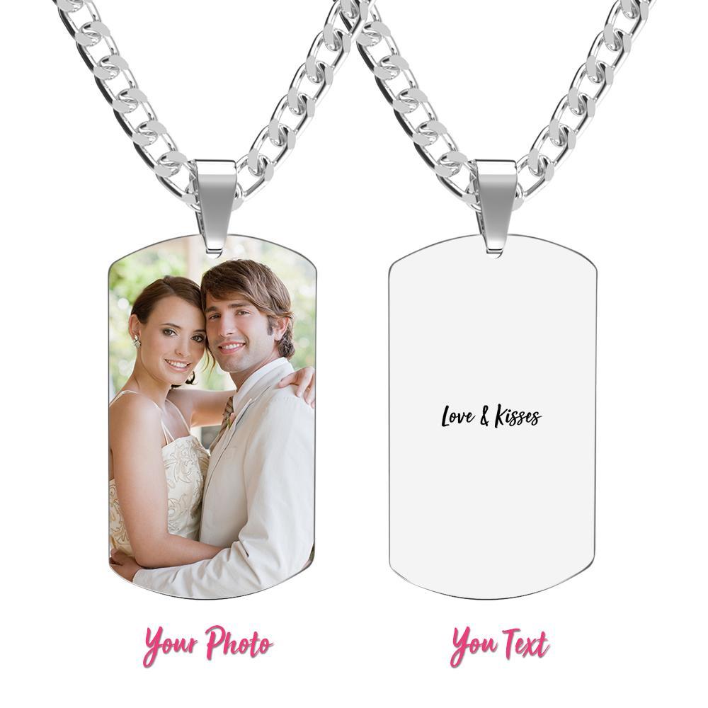 Men's Necklace Engraved Necklace Photo Necklace Optional Style Gifts for Him - soufeeluk