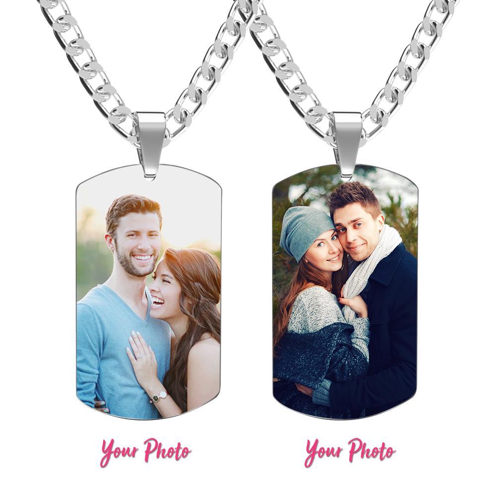 Men's Necklace Engraved Necklace Photo Necklace Optional Style Gifts for Him - soufeeluk