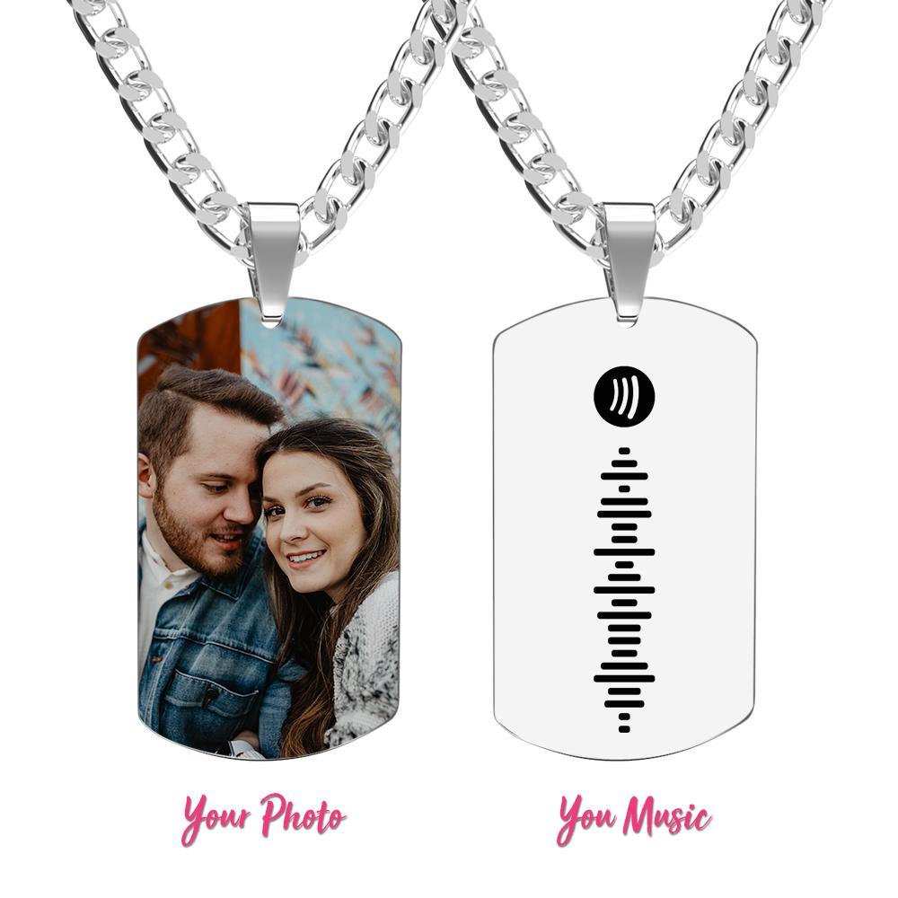 Men's Necklace Engraved Necklace Photo Necklace Optional Style Gifts for Him - soufeeluk