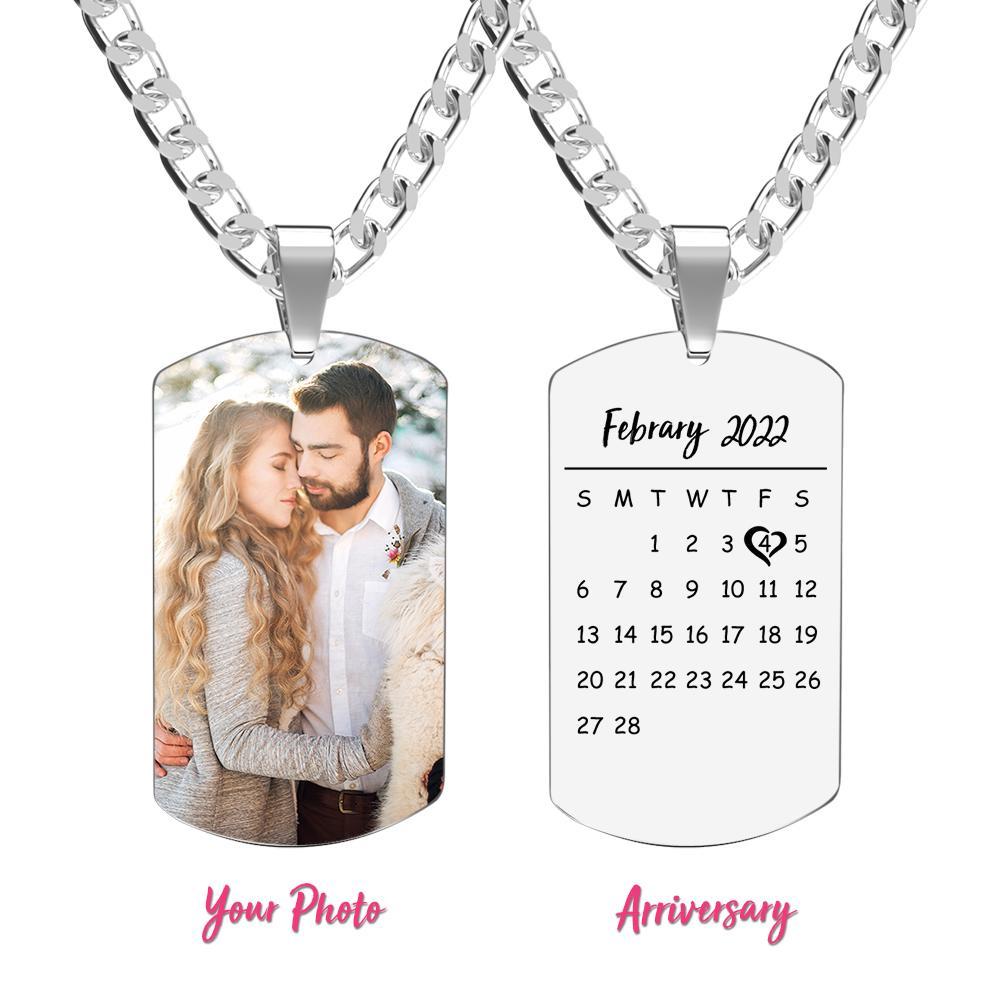 Men's Necklace Engraved Necklace Photo Necklace Optional Style Gifts for Him - soufeeluk