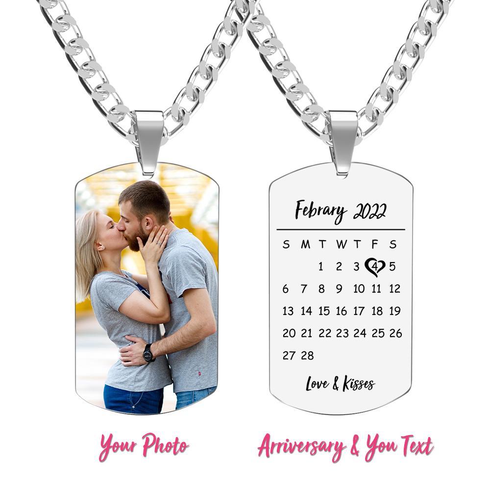 Men's Necklace Engraved Necklace Photo Necklace Optional Style Gifts for Him - soufeeluk