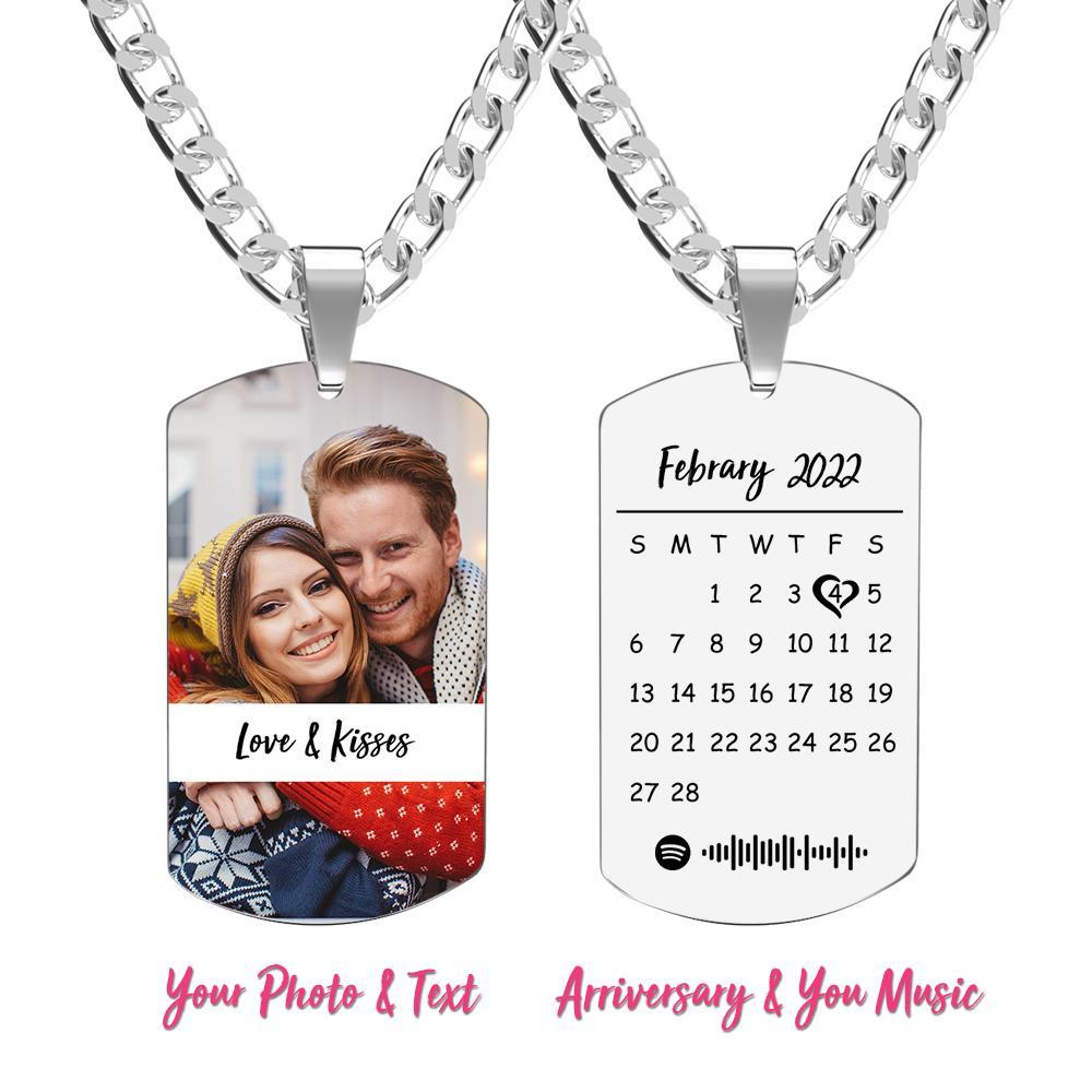 Men's Necklace Engraved Necklace Photo Necklace Optional Style Gifts for Him - soufeeluk