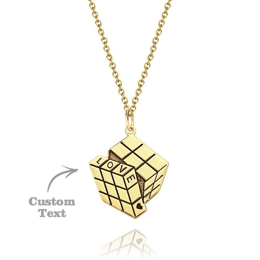 Personalized Pendant Necklace Customizable Love Cube Pendant Necklace Fine Jewelry Gifts - soufeeluk
