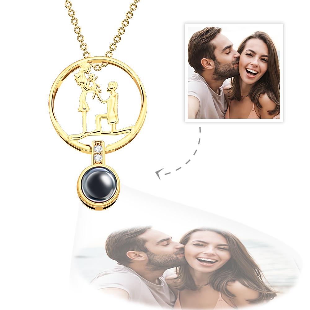 Personalised Photo Projection Necklace S925 Silver Pendant Romantic Gift For Proposal - soufeeluk