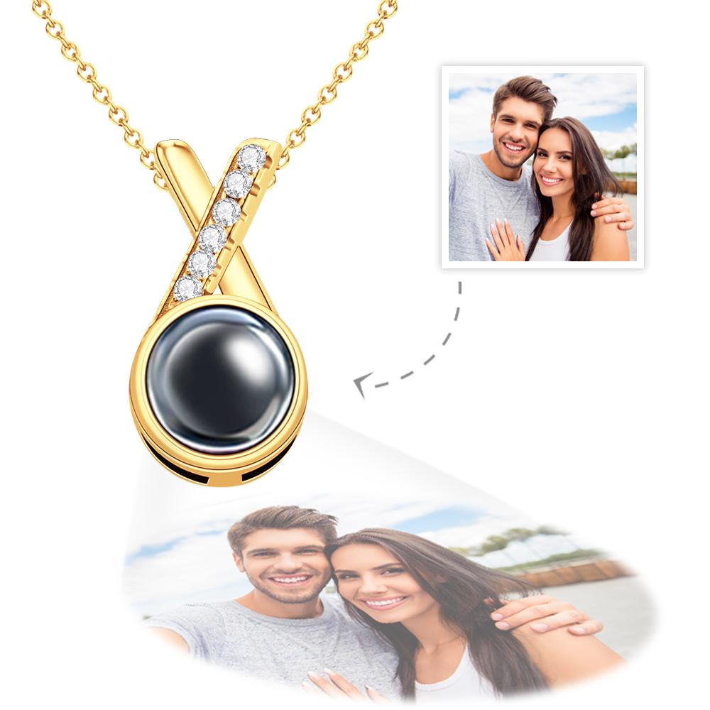 Custom Photo Projection Necklace Memorial Photo Necklace Unique Gift for Her - soufeeluk