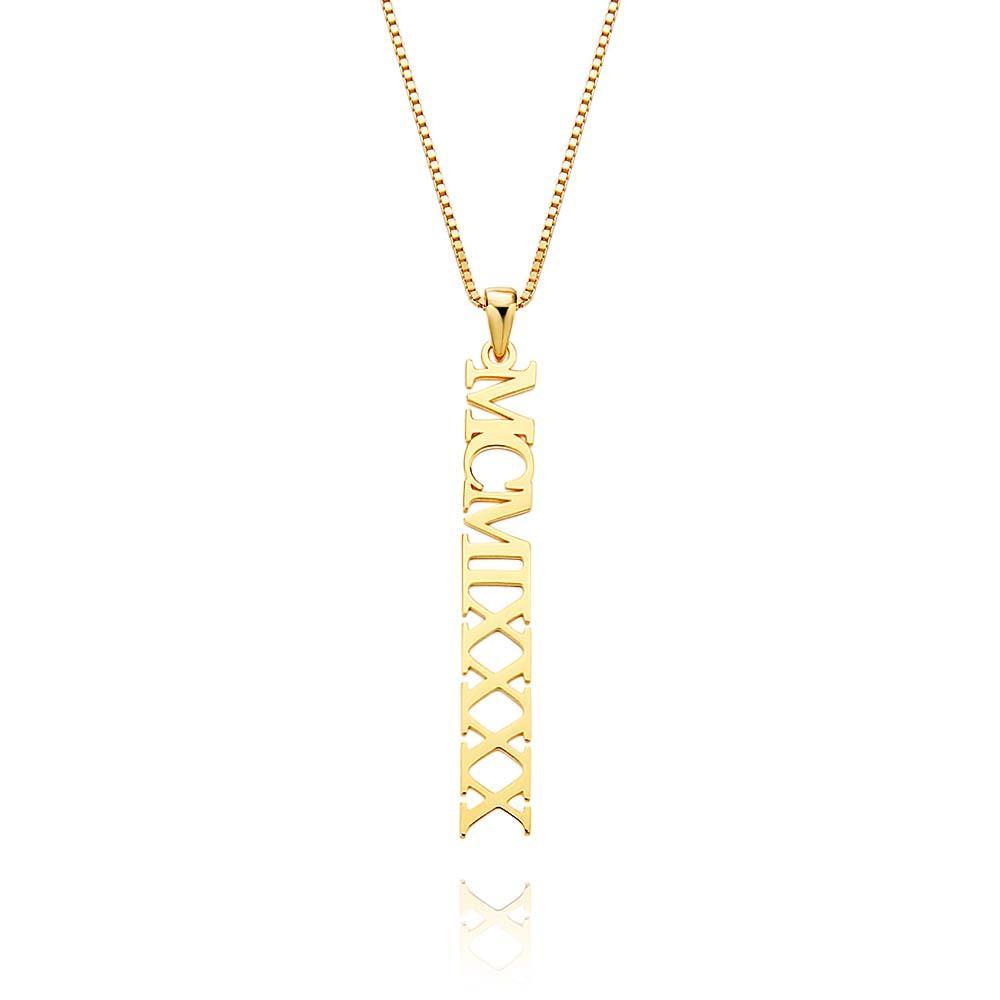 S925 Silver Personalized Roman Numerals Necklace Roman Numeral Pendant Birth Year Jewellery Custom Date Wedding Gifts Anniversary Gifts For Her - soufeeluk