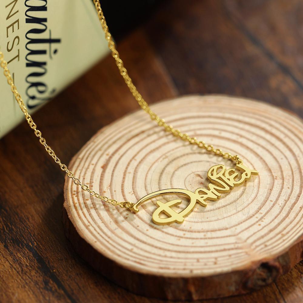 Personalised Name Necklace Personalised Lover Name Necklace Sidney Style Name Gift 14K Gold