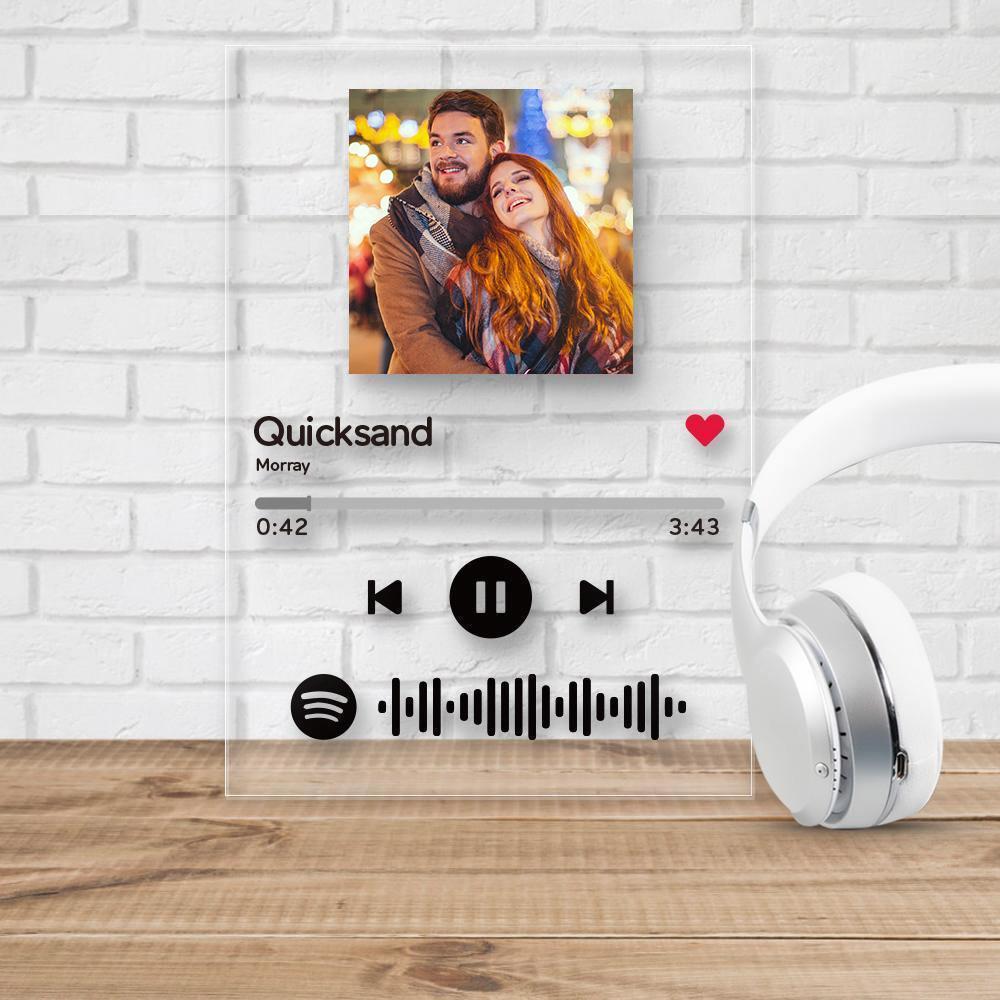 Scannable Spotify Code Music Plaque & A Same Custom Spotify Code Keychain Surprise Christmas Gifts for Your Lover