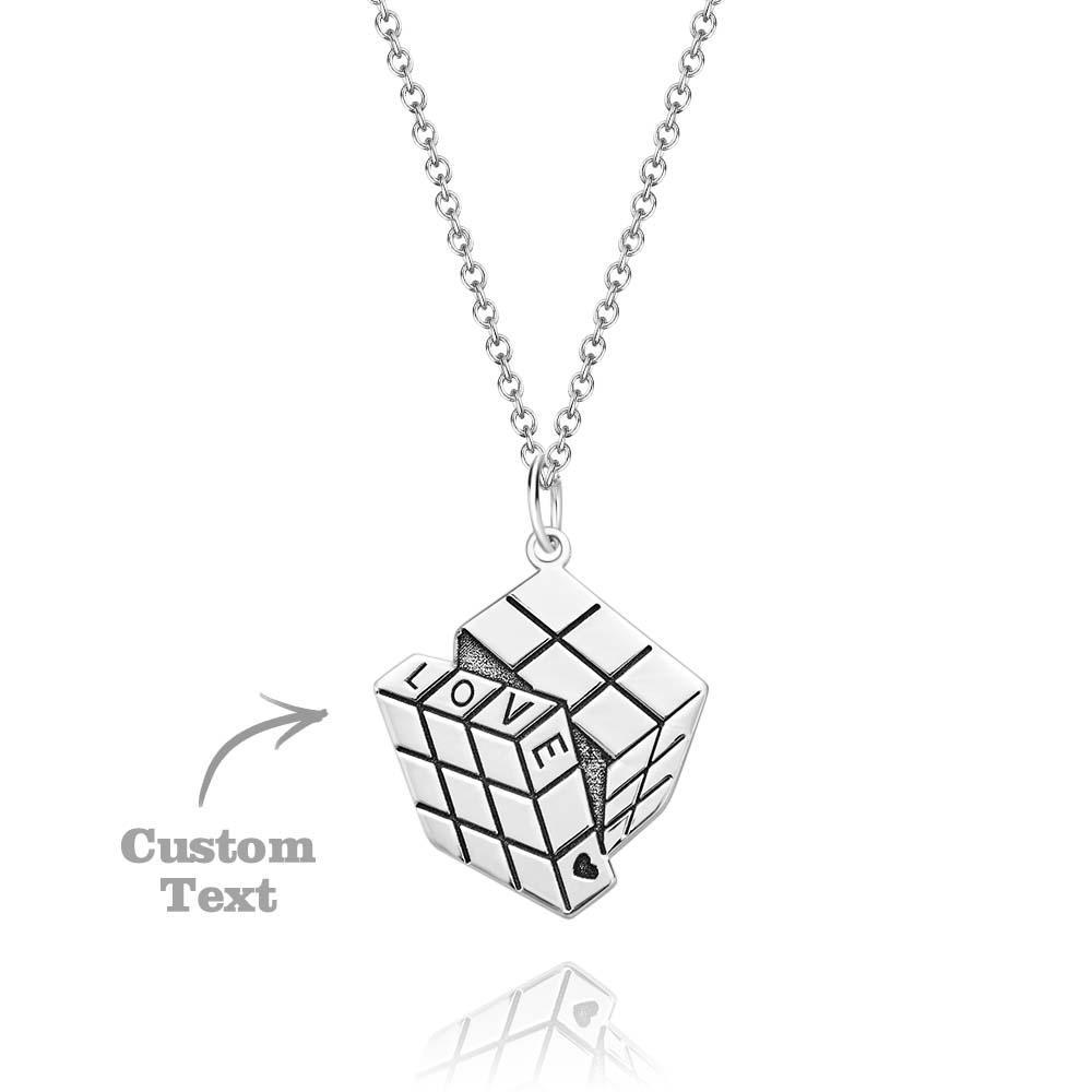S925 Silver Pendant Necklace Customizable Love Cube Pendant Necklace Fine Jewelry Gifts