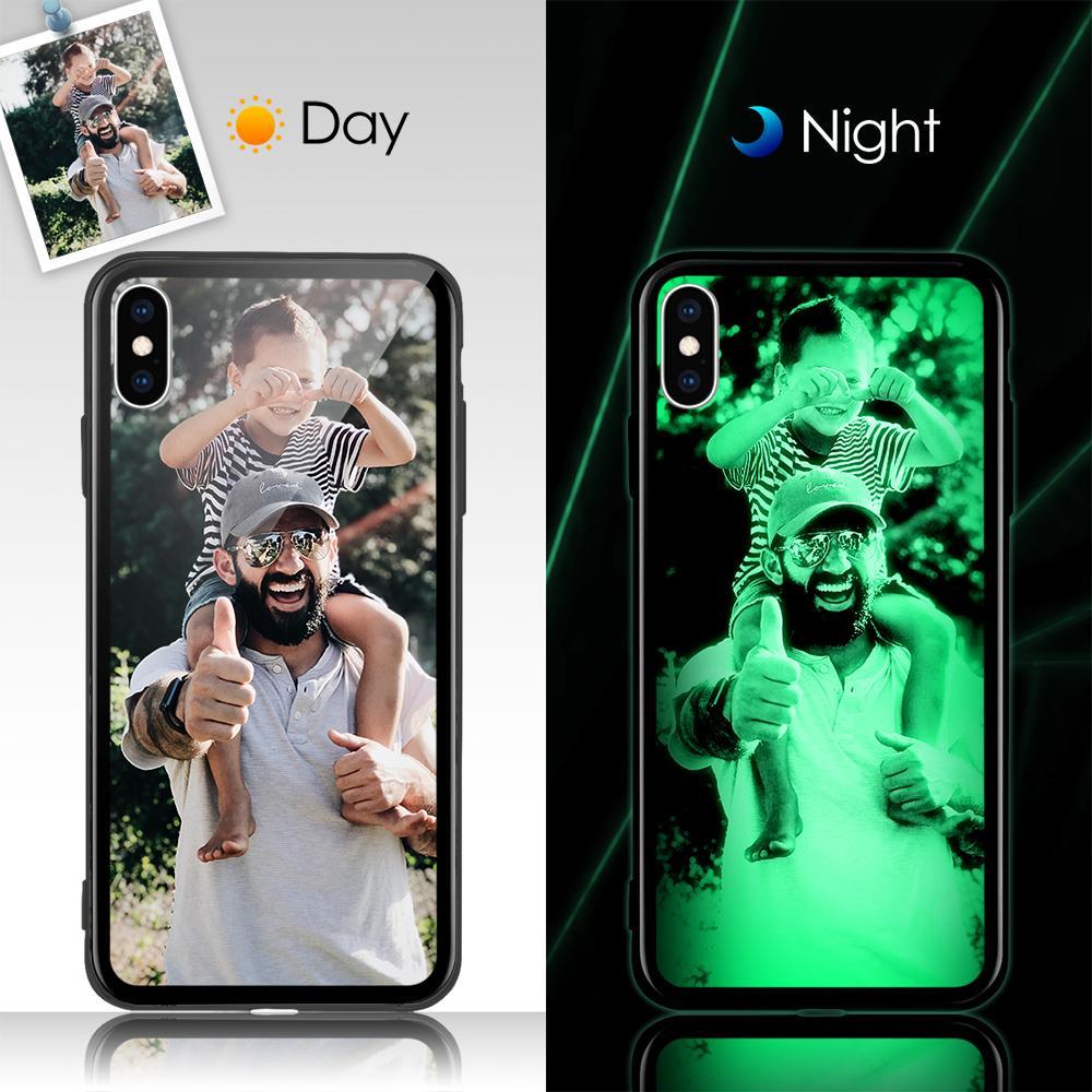 iPhone X/Xs Custom  Noctilucent Photo Protective Phone Case Glass Surface