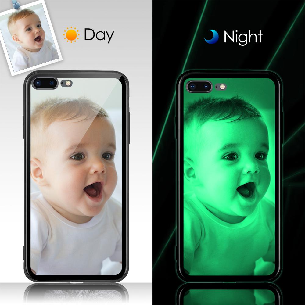 iPhone 7p/8p Custom  Noctilucent Photo Protective Phone Case Glass Surface