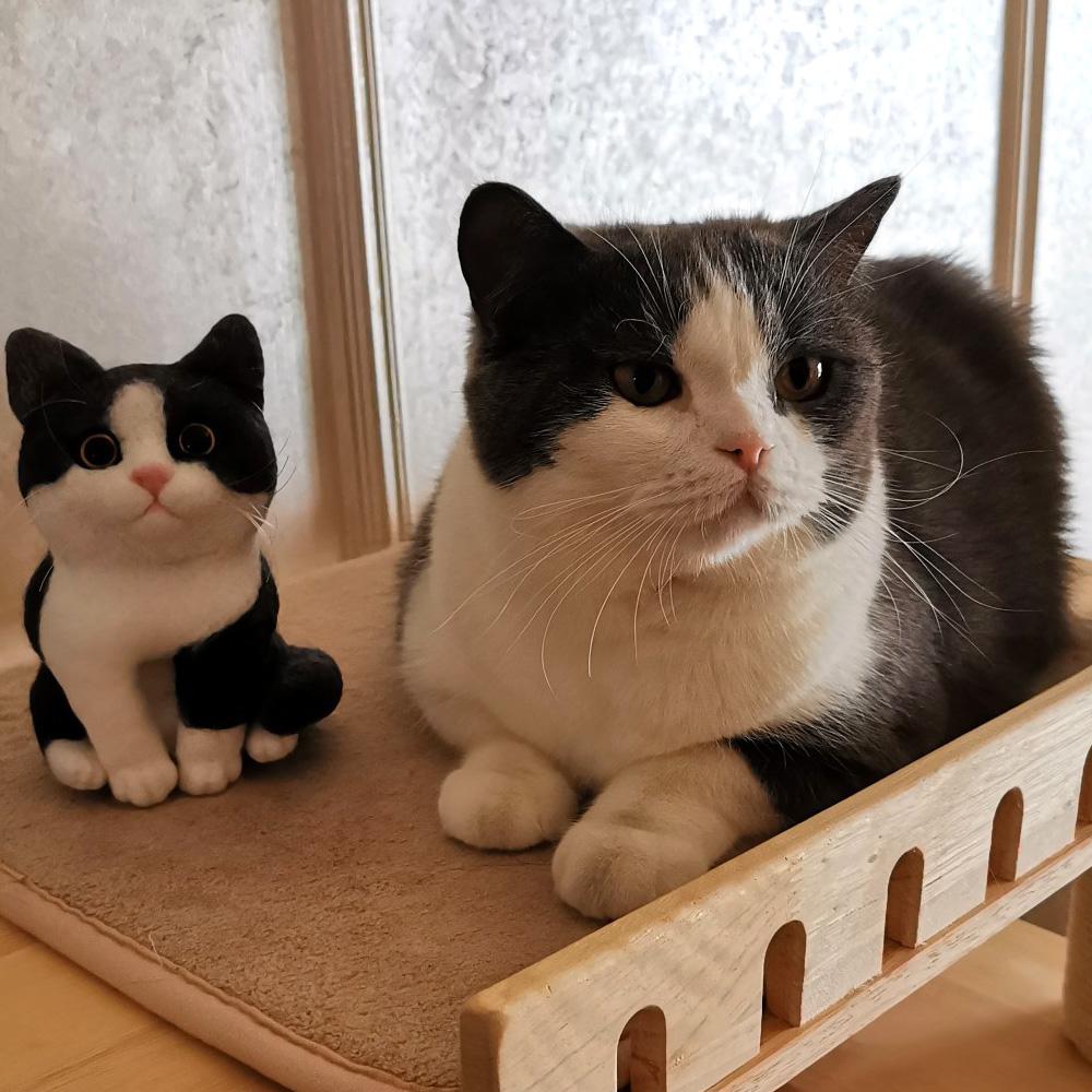 Custom Pet Portrait Felted Cat Body, Unique Custom Felted Gift for Cat Lovers Finished Product - soufeeluk