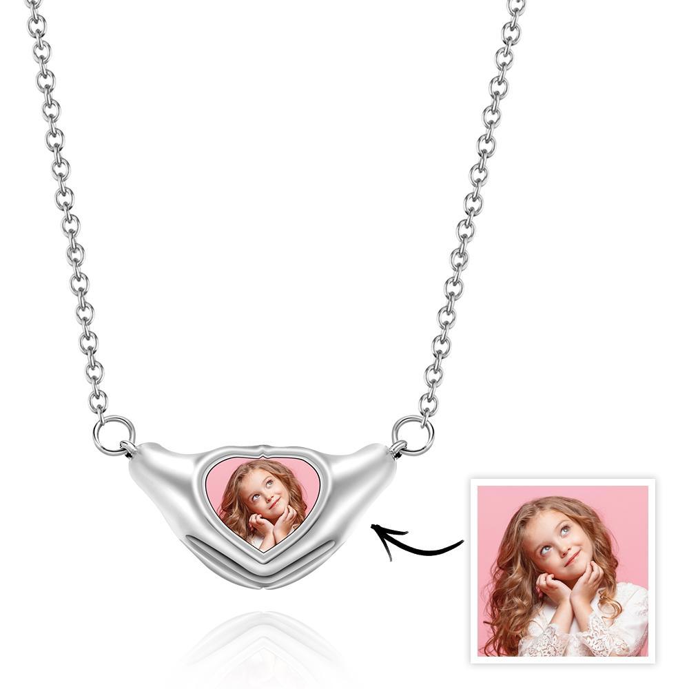 Custom Photo Necklace Heart-shaped Pendant Necklace Gift for Her - soufeeluk