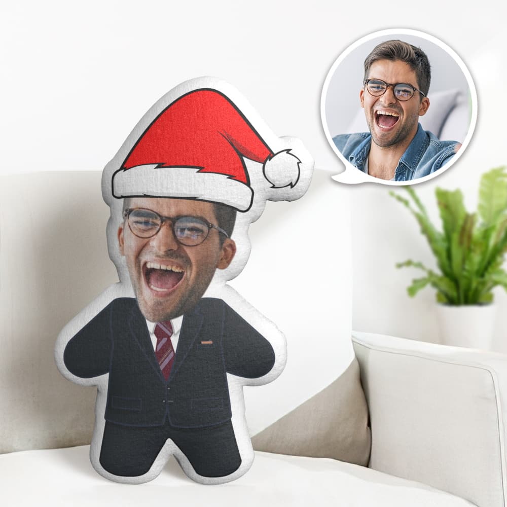 Christmas Gift Custom Face Pillow Gentleman Minime Personalised Photo Minime Pillow Gifts - soufeeluk