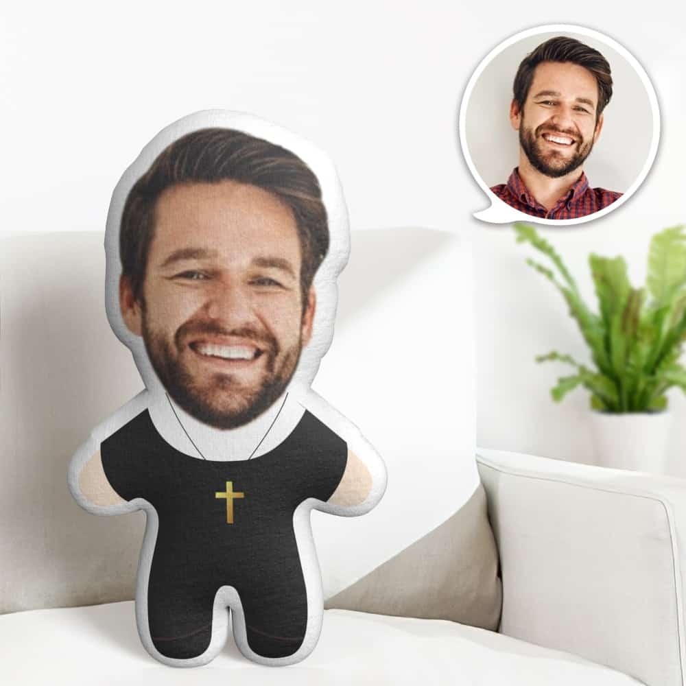 Cute Nun Minime Throw Pillow Custom Face Gifts Personalised Photo Minime Pillow - soufeeluk