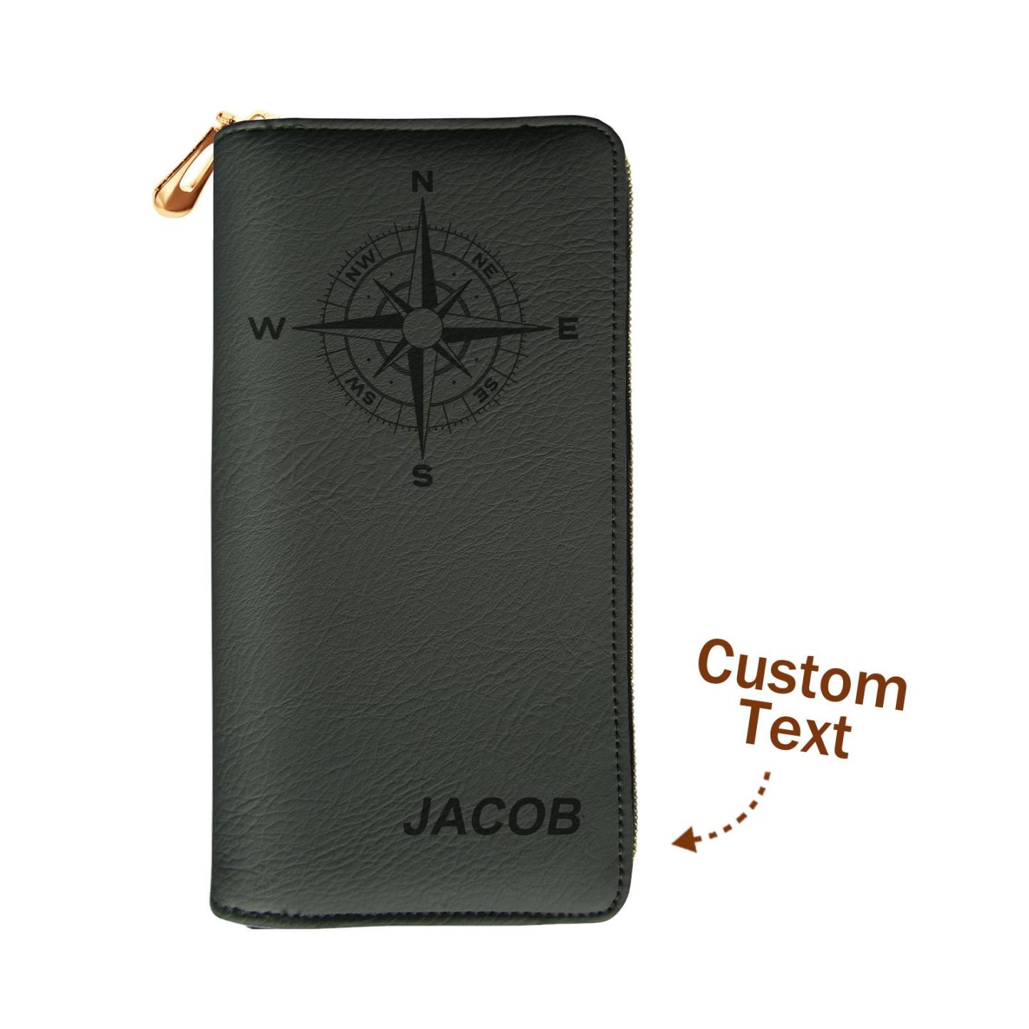 Custom Engraved Wallet Leather Passport Cover Travel Gifts for Man - soufeeluk