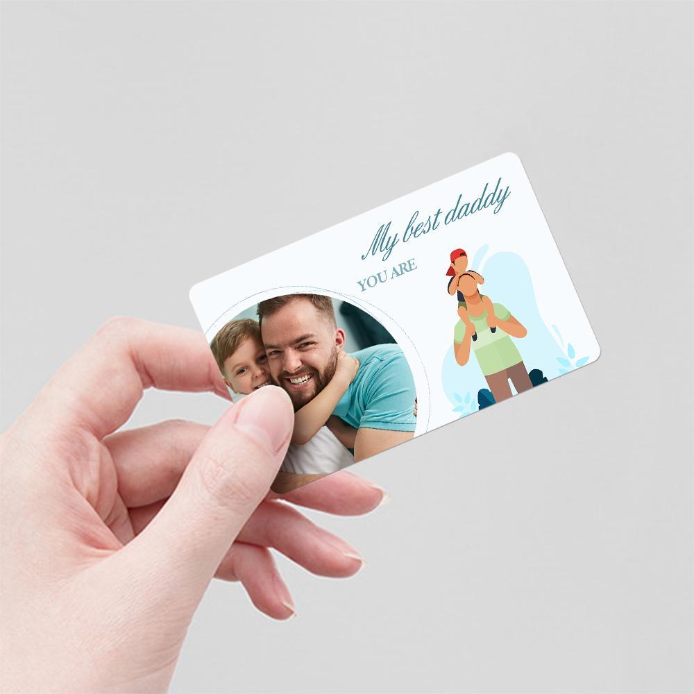 Custom Photo Wallet Insert Card Best Dad Card - soufeeluk