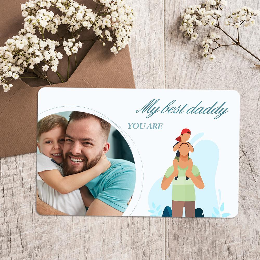 Custom Photo Wallet Insert Card Best Dad Card - soufeeluk