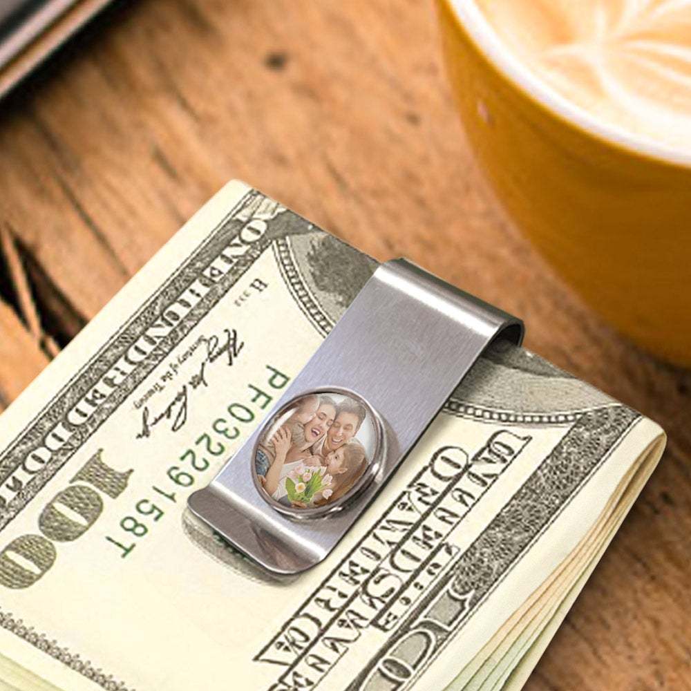 Custom Photo Metal Money Clips Personalised Money Clips Gift for Father Lover Husband - soufeeluk