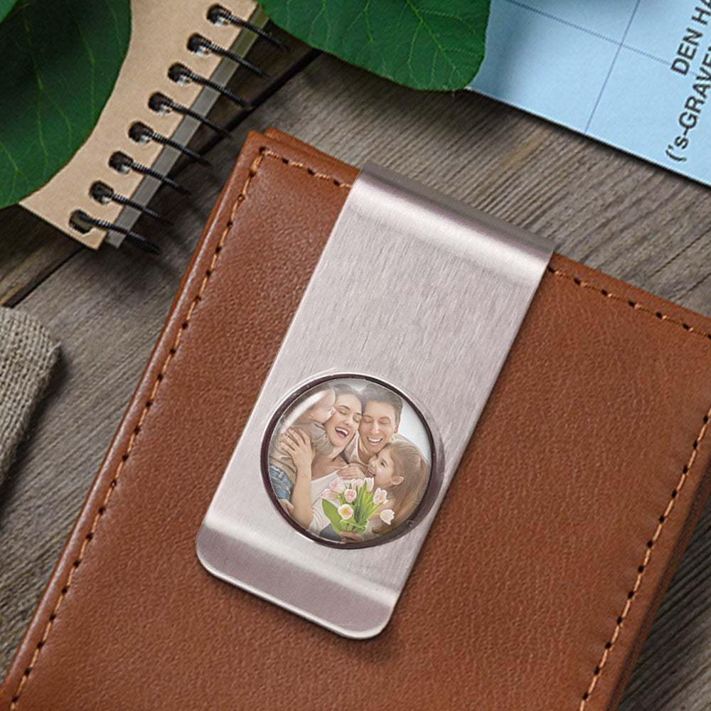 Custom Photo Metal Money Clips Personalised Money Clips Gift for Father Lover Husband - soufeeluk