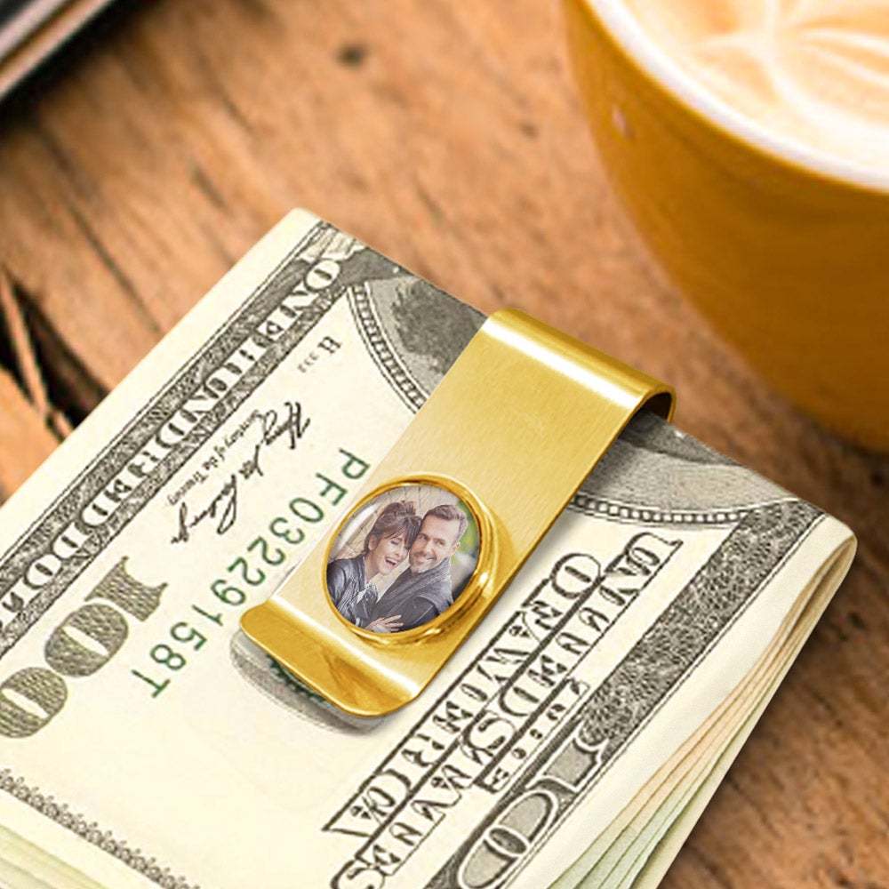 Custom Photo Metal Money Clips Personalised Money Clips Gift for Father Lover Husband - soufeeluk