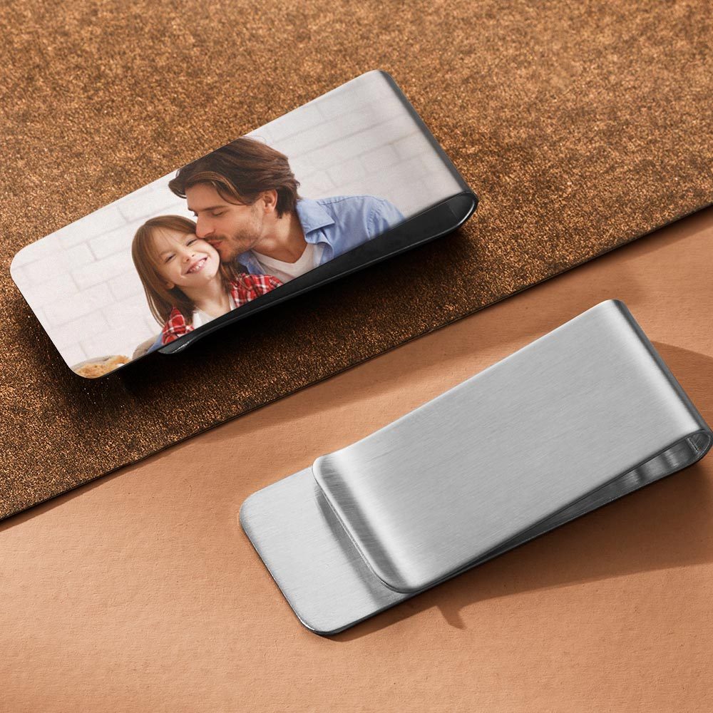 Custom Photo Money Clips Personalised Metal Money Clips Gift for Father Lover Husband - soufeeluk