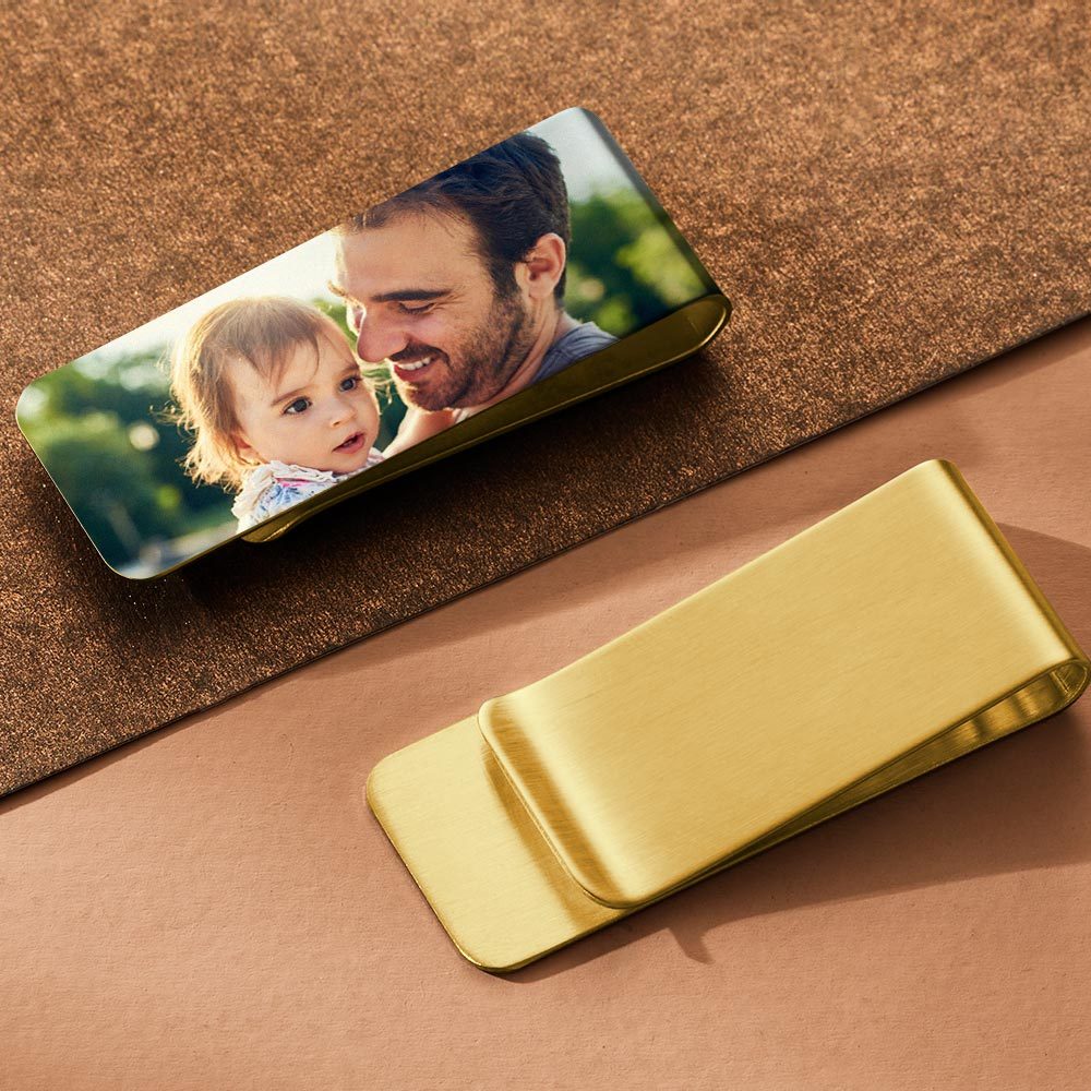 Custom Photo Money Clips Personalised Metal Money Clips Gift for Father Lover Husband - soufeeluk