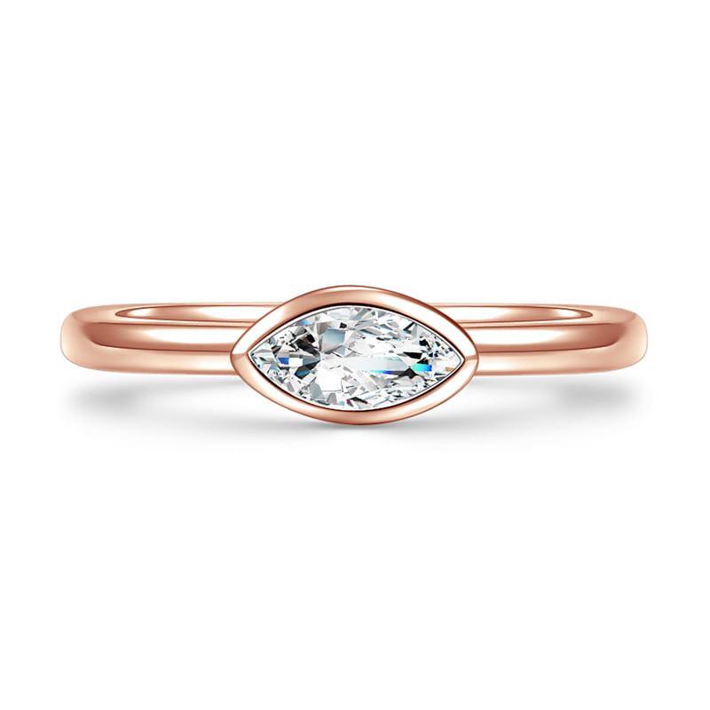 Elegant Series - Water Drop Engagement Wedding Ring Rose Gold