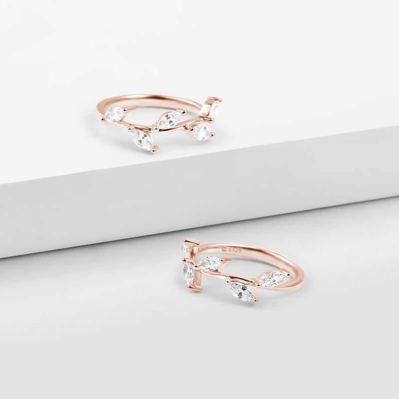 Vine Eternity Ring Rose Gold Plated Silver