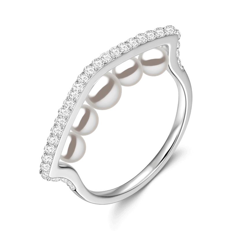 Soufeel Treasure Our Love Crystal Pearls Ring Silver
