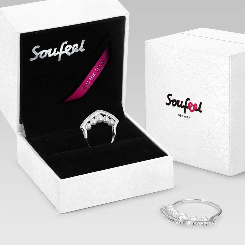 Soufeel Treasure Our Love Crystal Pearls Ring Silver