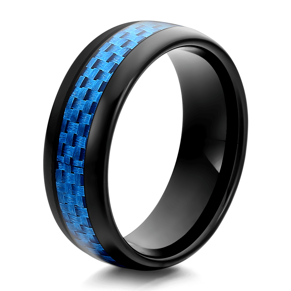 Men's Polished Black Tungsten Ring
