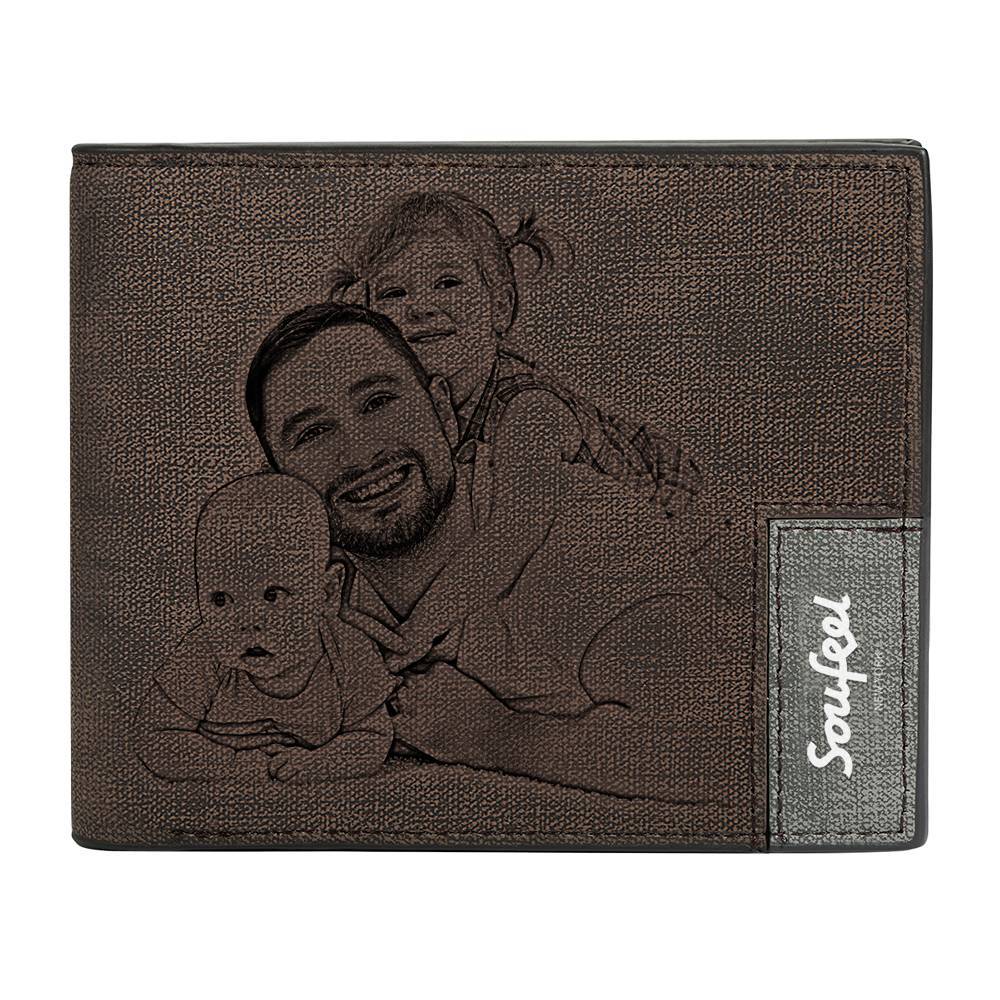 Mens Wallet, Personalised Wallet, Photo Wallet with Engraving Gift Christmas Gifts for Men 