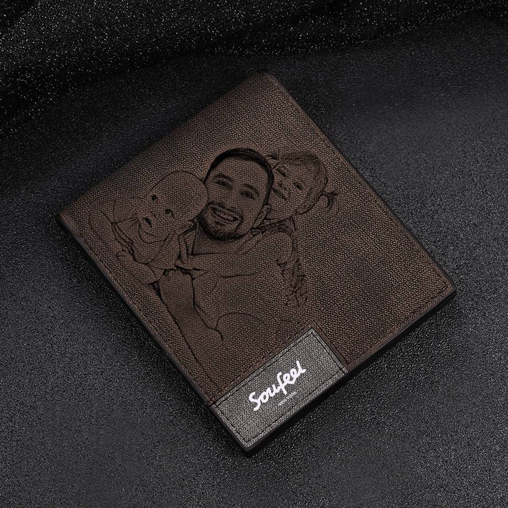 Mens Wallet, Personalised Wallet, Photo Wallet with Engraving Gift Christmas Gifts for Men 