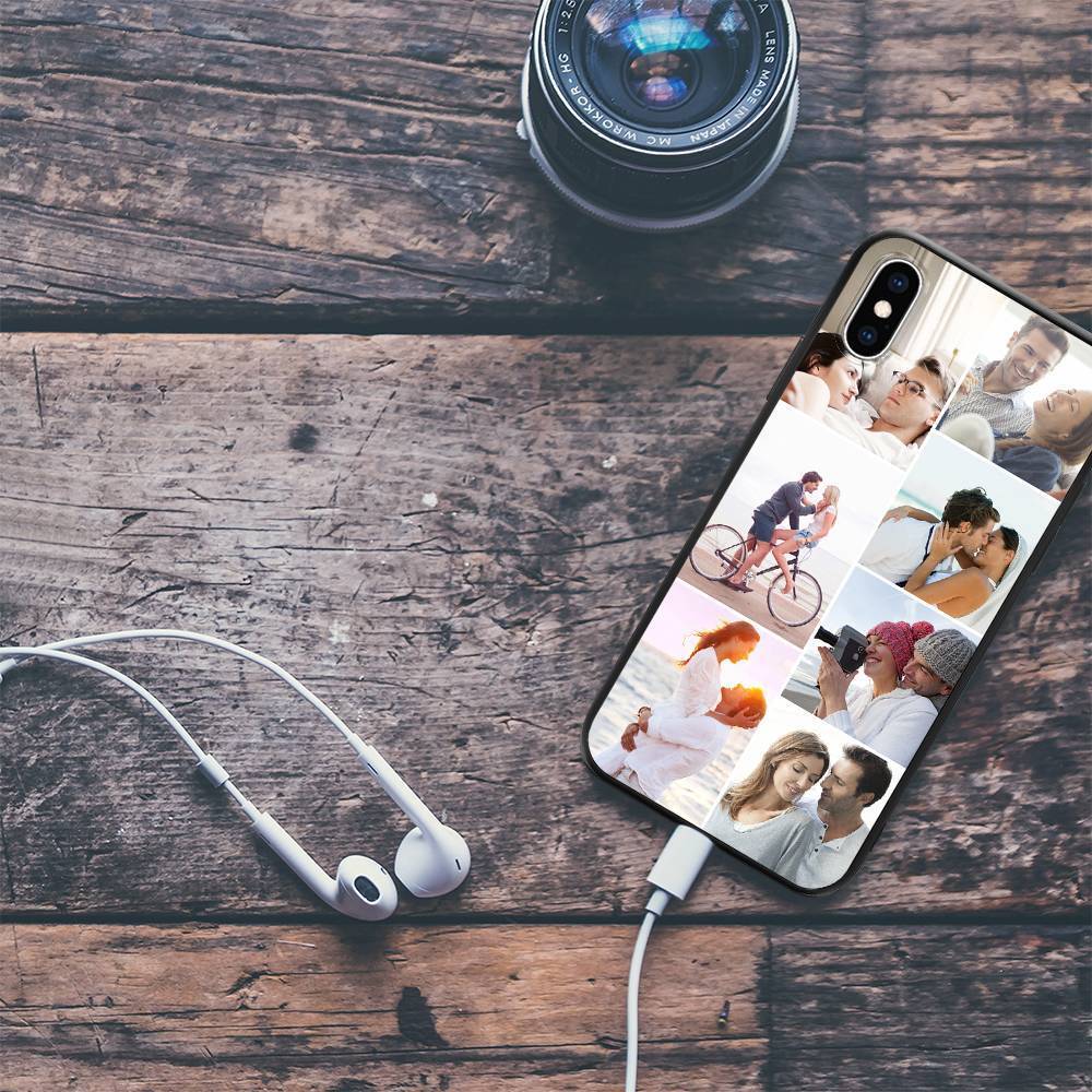 iPhoneX Custom Photo Collage Protective Phone Case - 7 Pictures Soft Shell Matte