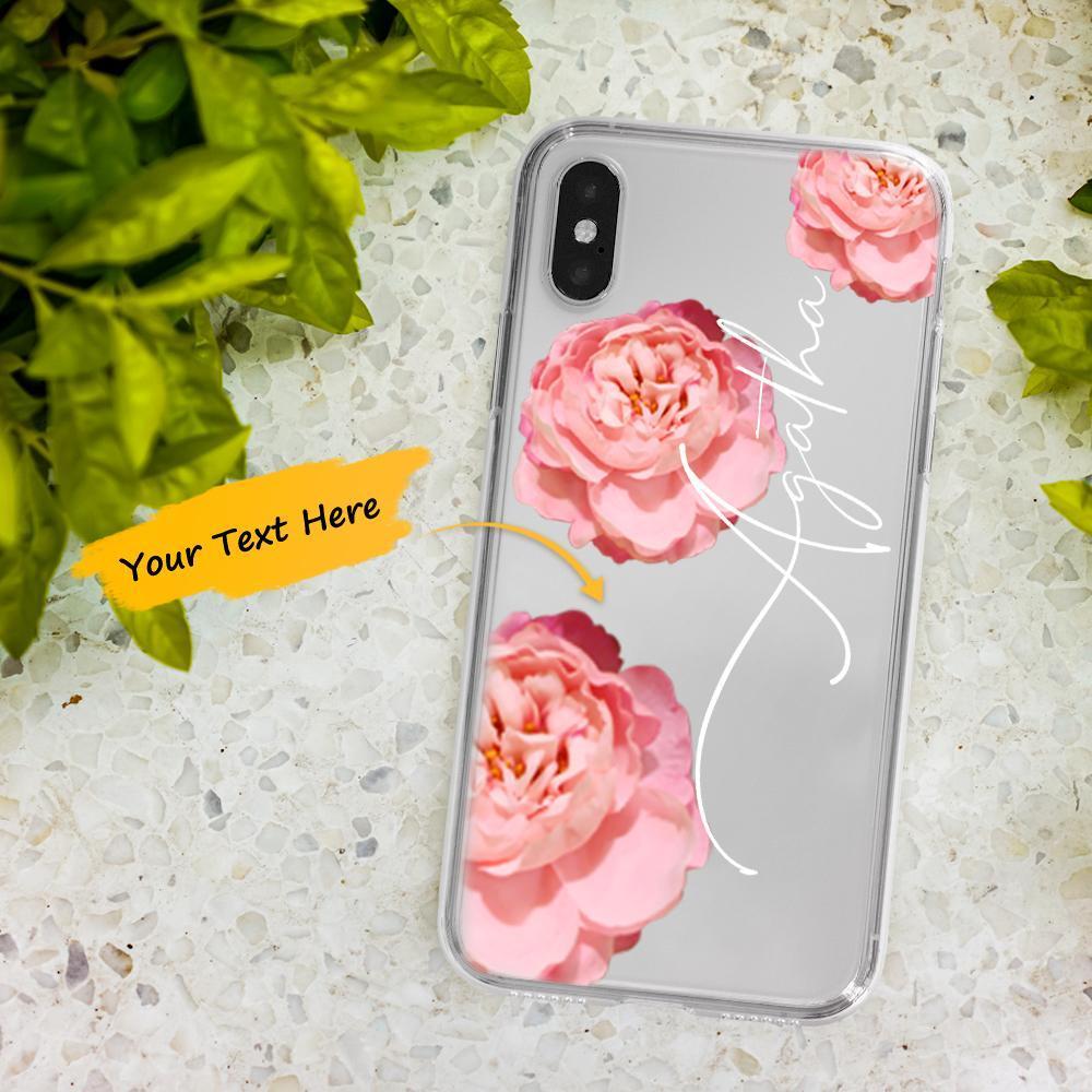 Custom Engraved iPhone Case iPhone XS Max Rose Theme Fashion Simplicity